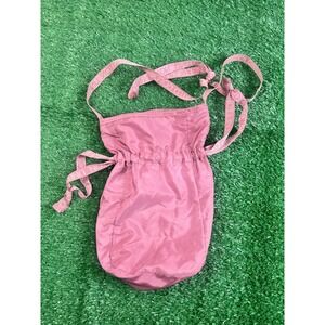 United Colors of Benetton Pink Nylon Drawstring Bag Pink Vintage 1990's